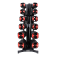 12 x Jordan Ignite V2 Urethane Studio Barbell Sets & Rack - Black/Red